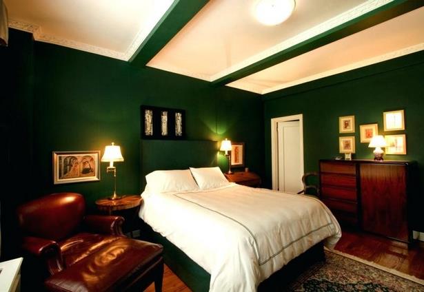 Schlafzimmer dunkelgrün