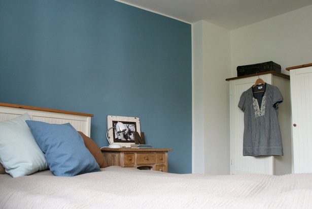 Schlafzimmer eine wand farbig