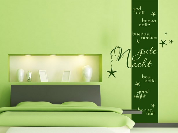 Schlafzimmer grün weiß