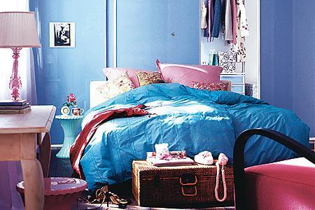 Schlafzimmer in blau