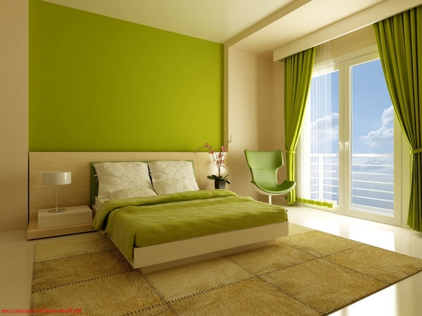 Schlafzimmer in grün
