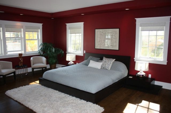 Schlafzimmer in rot