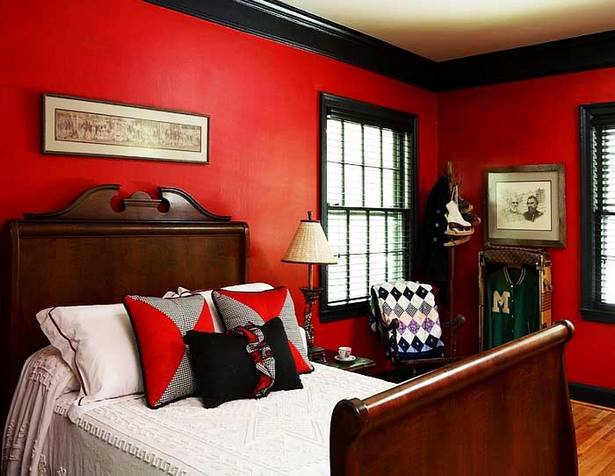Schlafzimmer rot weiß