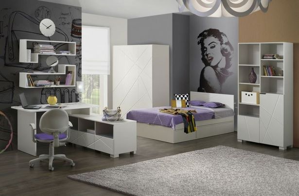 Jugendzimmer lila grau