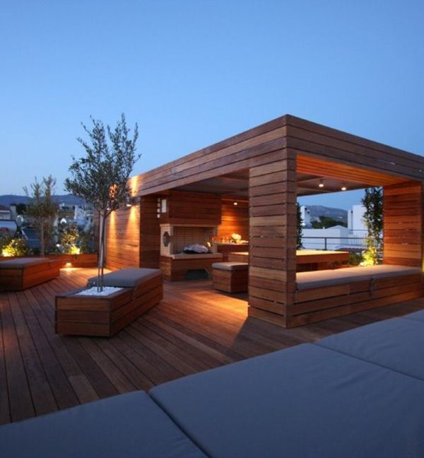Moderne terrassengestaltung