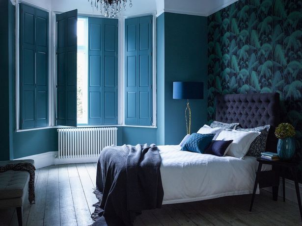 Schlafzimmer tapete blau