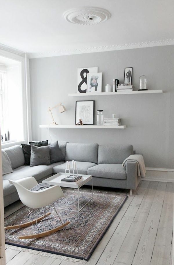 Wohnzimmer wand grau