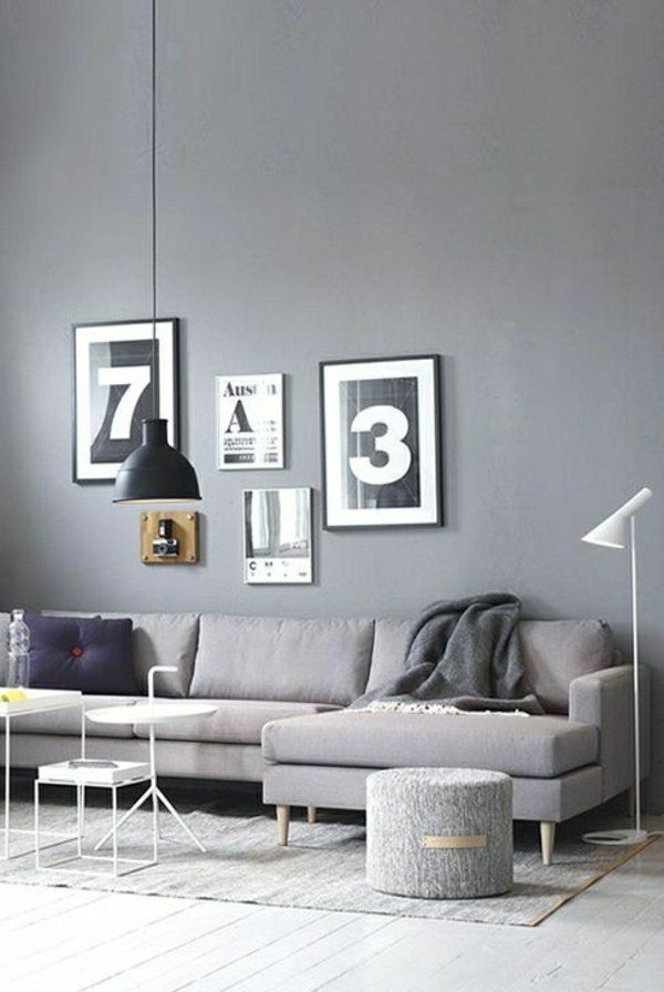 Wohnzimmer wand grau