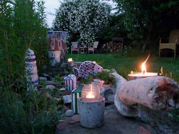 Deko mit steinen im garten