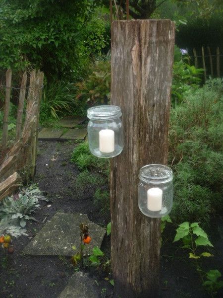 Dekorieren mit holz im garten