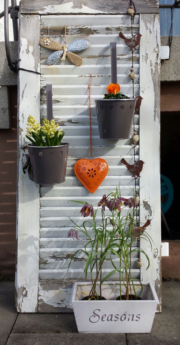 Fensterladen deko garten