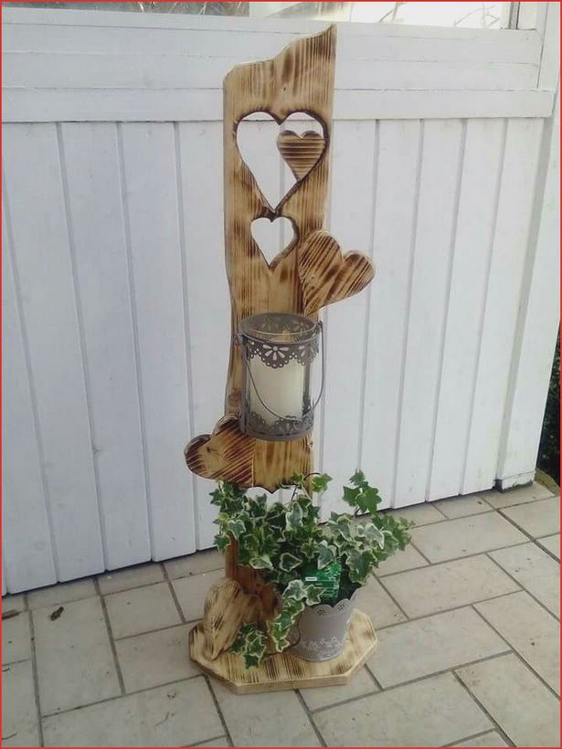 Holzdeko für den garten selber machen