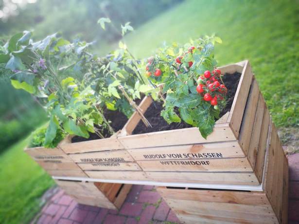 Obstkisten deko ideen garten