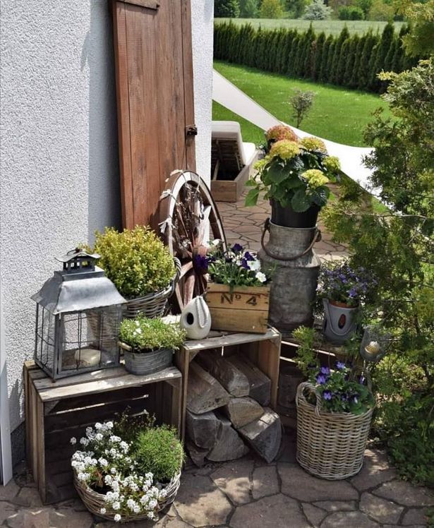 Obstkisten deko ideen garten