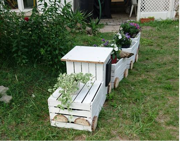 Obstkisten deko ideen garten