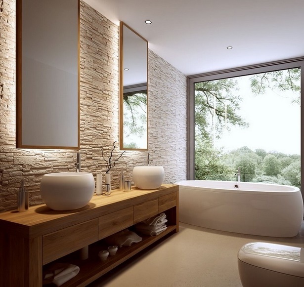 Badezimmer modern holz