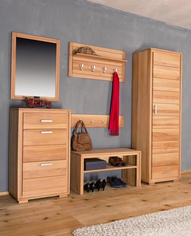 Garderobe massivholz buche