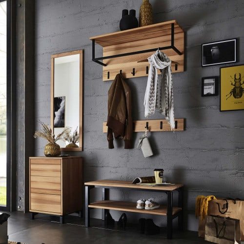 Garderobe massivholz buche