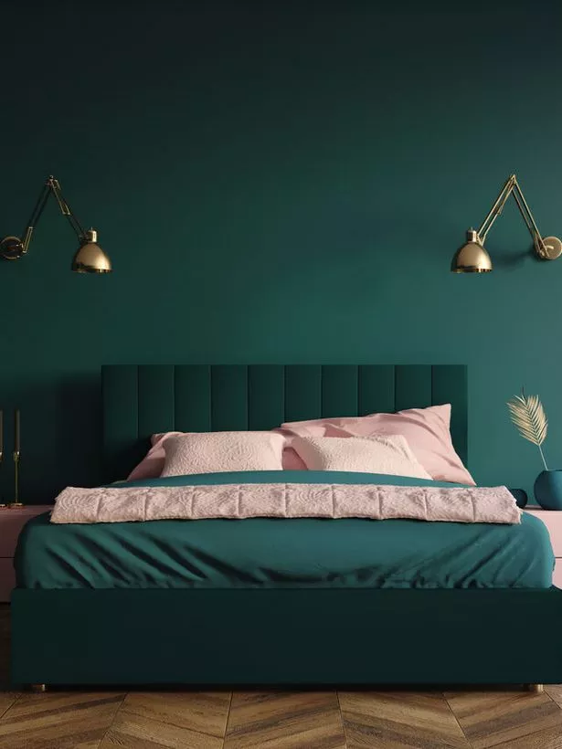 Schlafzimmer grün gelb