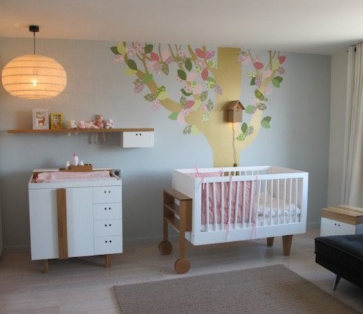 Wandgestaltung babyzimmer mädchen