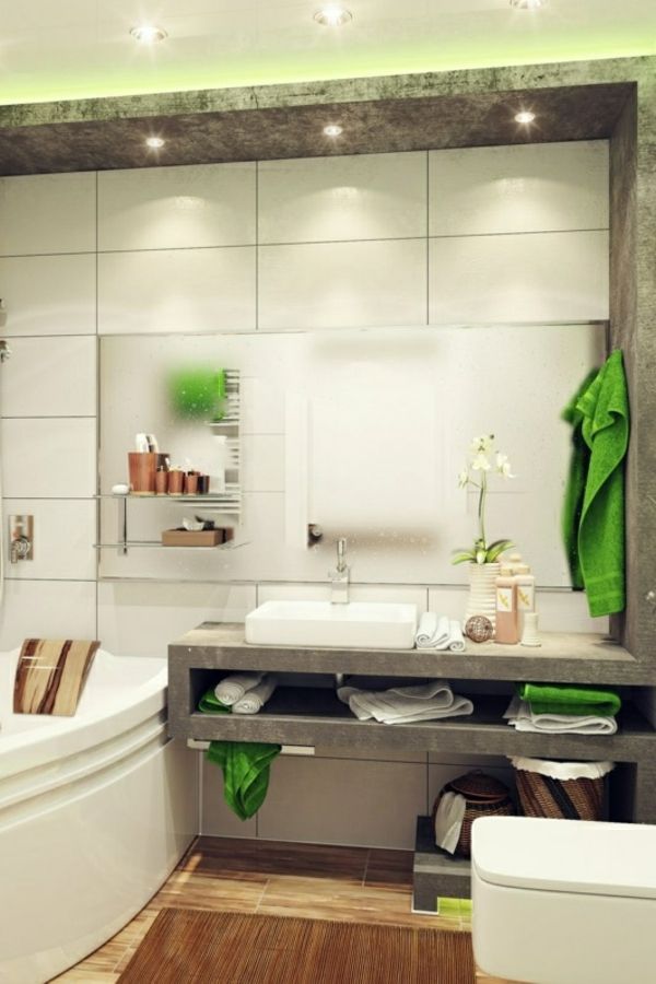 Grünes badezimmer aufpeppen