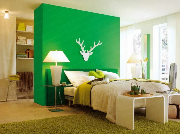 Grünes schlafzimmer