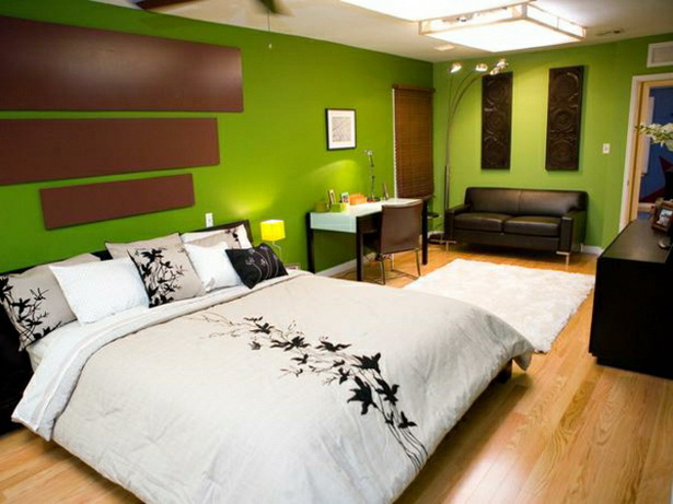 Grünes schlafzimmer