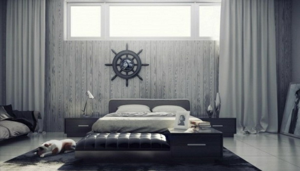 Schlafzimmer in grau