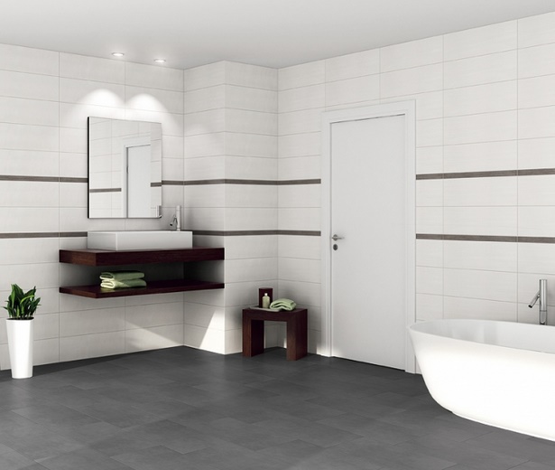 Badezimmer modern grau