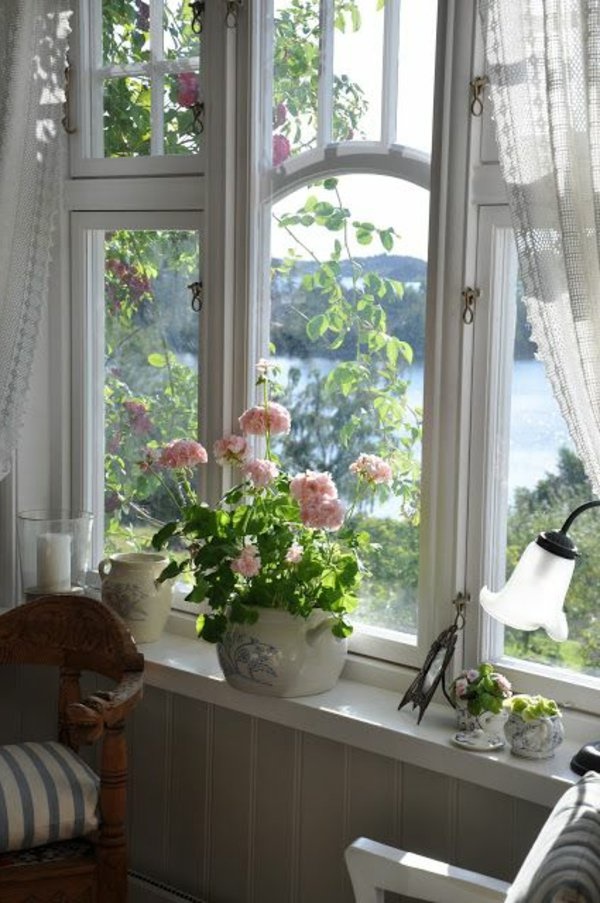 Fensterbank deko wohnzimmer