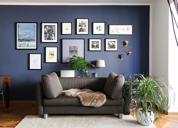 Blaue wandfarbe wohnzimmer