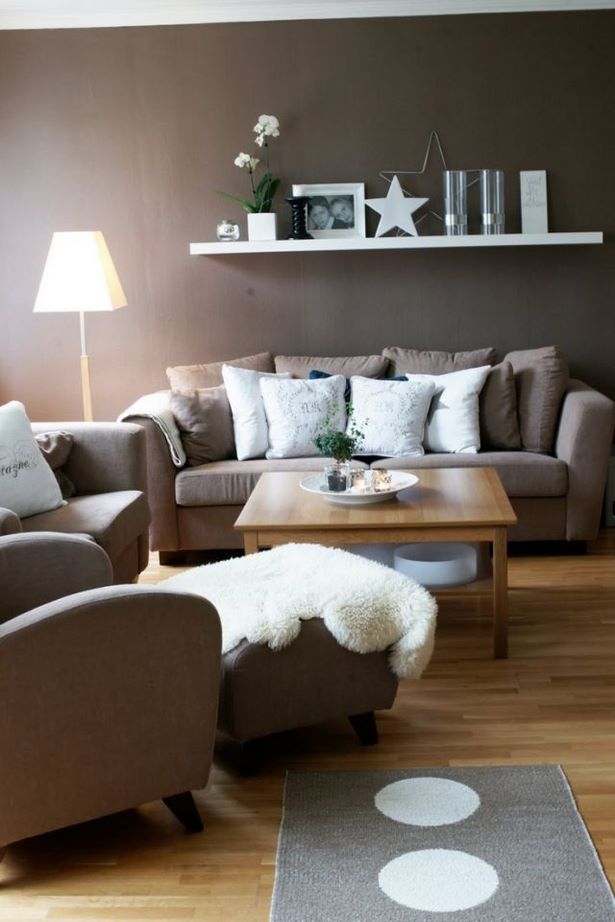 Braune wandfarbe wohnzimmer