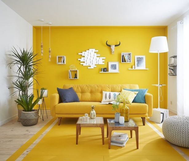 Gelbe wandfarbe wohnzimmer
