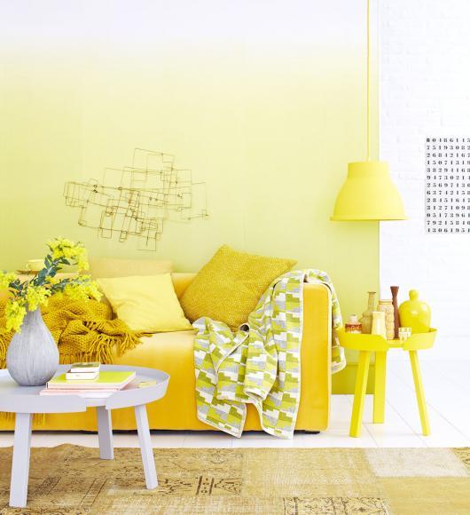Gelbe wandfarbe wohnzimmer