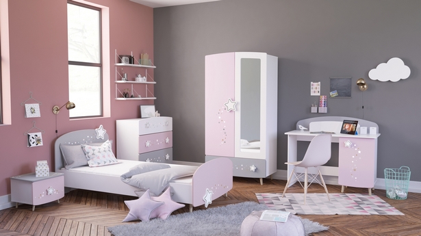 Mädchenzimmer rosa grau