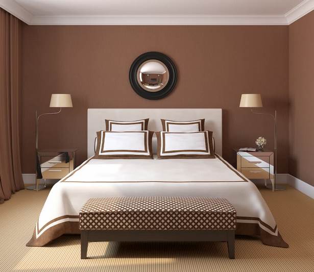 Wandfarbe schlafzimmer braune möbel