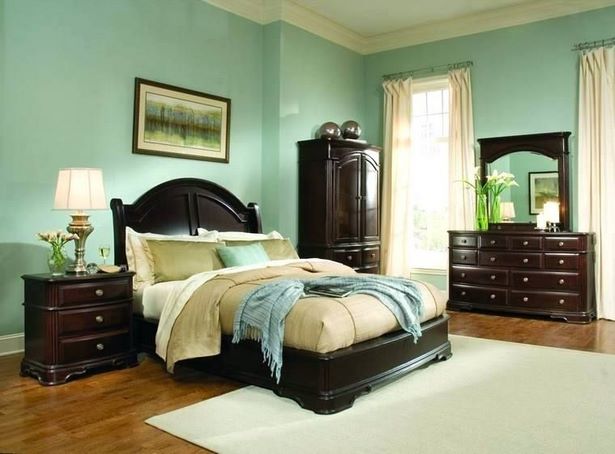 Wandfarbe schlafzimmer braune möbel