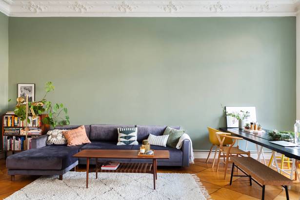 Wandfarbe wohnzimmer graue couch