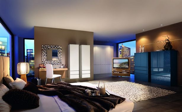 Wohnzimmer blau braun