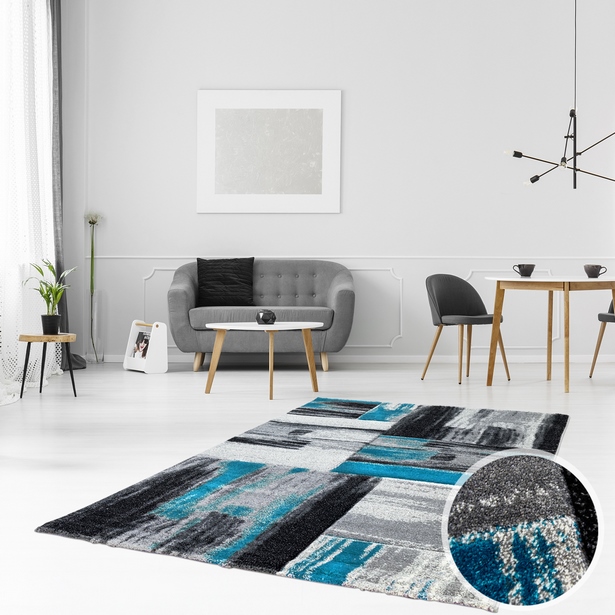 Wohnzimmer grau blau