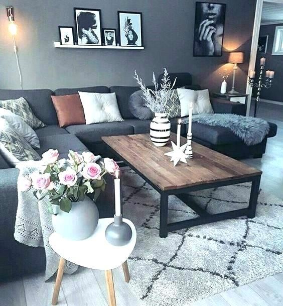 Wohnzimmer ideen graues sofa