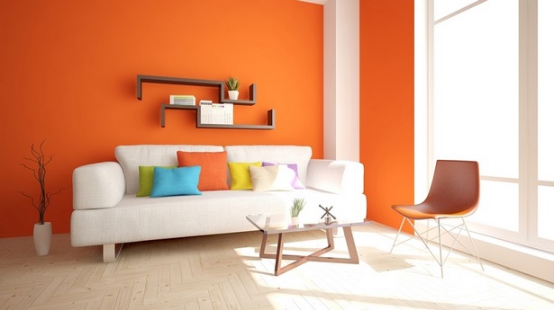 Wohnzimmer orange braun