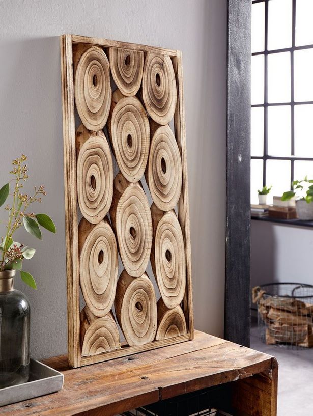 Holz deko wand wohnzimmer