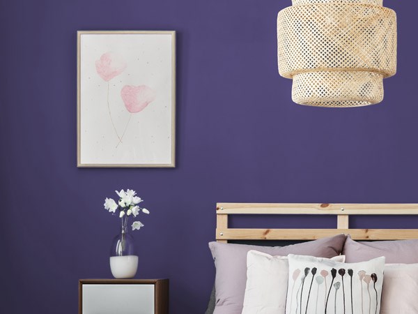 Schlafzimmer lila wand
