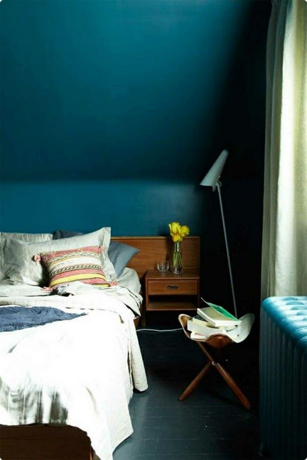 Schlafzimmer petrol blau