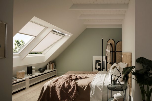 Wandfarbe für schlafzimmer mit dachschräge