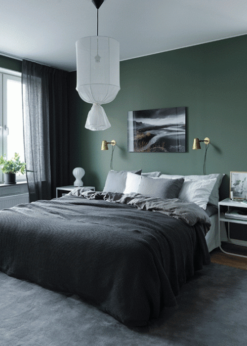 Wandgestaltung schlafzimmer grün