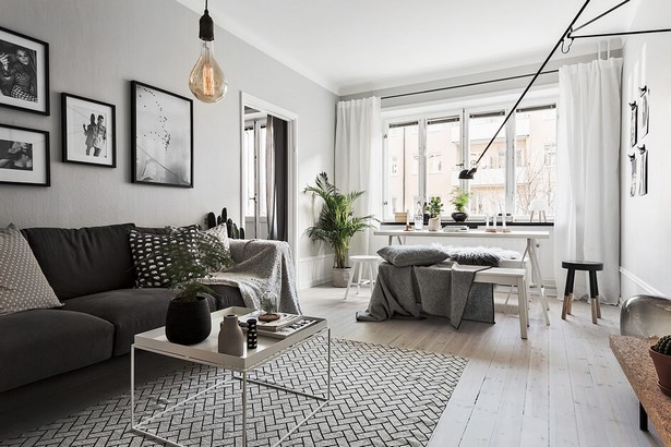 Wohnzimmer grau weiß design