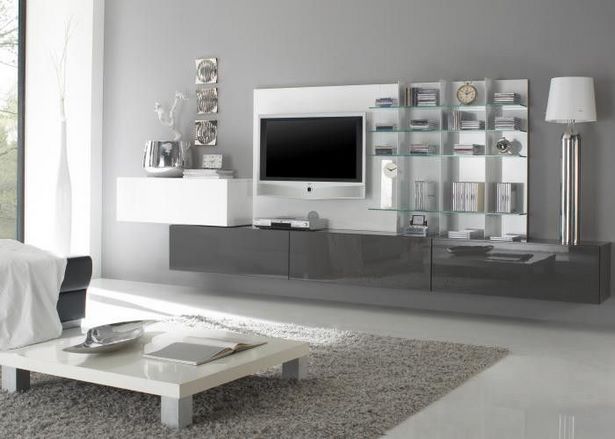 Wohnzimmer grau weiß design