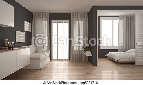 Wohnzimmer mit schlafzimmer